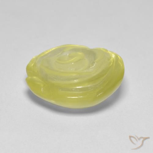 Cuarzo Amarillo pálido natural de 9.48 ct, Corte Flor, Transparente