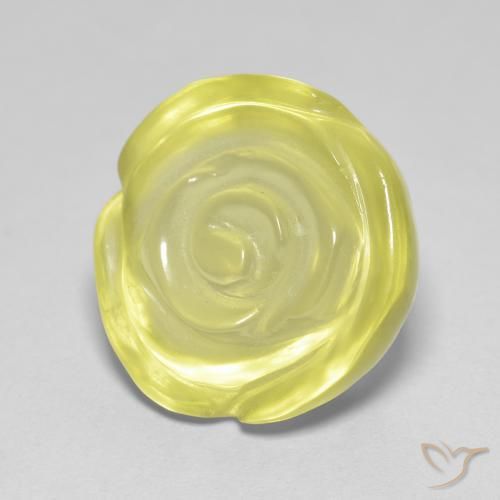 Cuarzo Amarillo medio natural de 11.30 ct, Corte Flor, Transparente