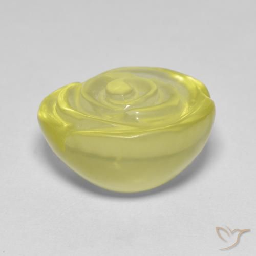 Cuarzo Amarillo medio natural de 11.30 ct, Corte Flor, Transparente