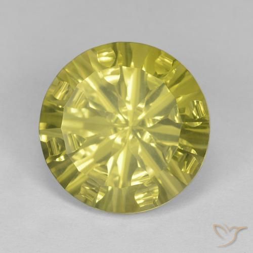 Cuarzo Amarillo medio natural de 5.41 ct, Redondo, VVS