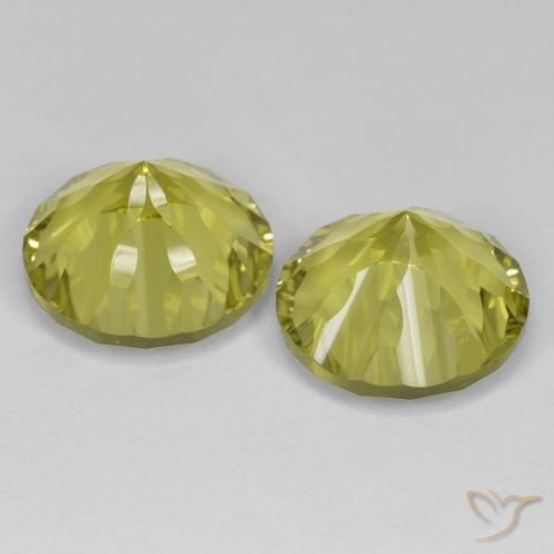 Gemas de Cuarzo Amarillo medio natural de 11.12 ct, Redondo, VVS
