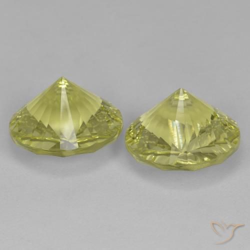 Gemas de Cuarzo Amarillo verdoso natural de 9.99 ct, Redondo, VVS-VS