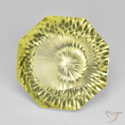 Cuarzo Amarillo medio natural de 13.00 ct, Corte Octágono / Esmeralda, VVS