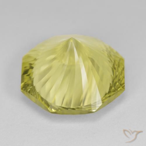 Cuarzo Amarillo medio natural de 13.00 ct, Corte Octágono / Esmeralda, VVS