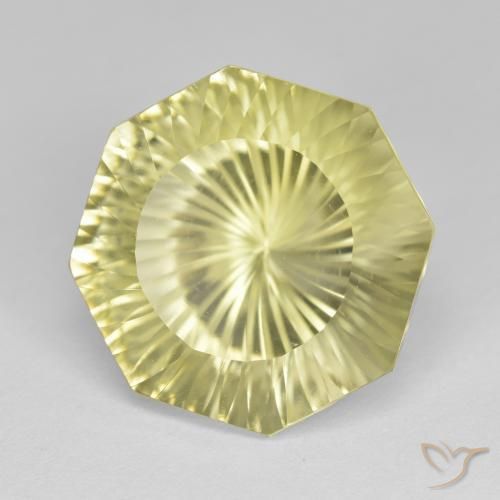 Cuarzo Amarillo medio natural de 9.14 ct, Corte Octágono / Esmeralda, VVS