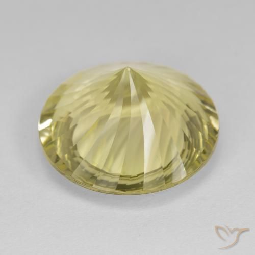 Cuarzo Amarillo piña claro natural de 11.52 ct, Redondo, VVS-VS