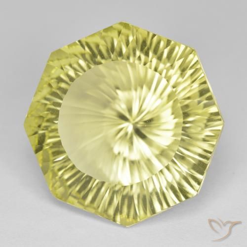 Cuarzo Amarillo piña claro natural de 16.93 ct, Corte Octágono / Esmeralda, VVS