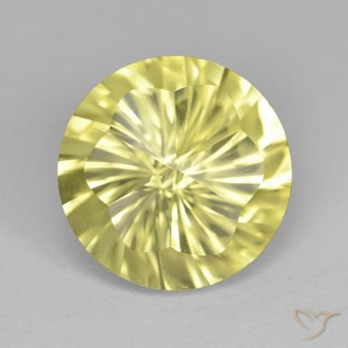 Cuarzo Amarillo claro natural de 5.25 ct, Redondo, VVS