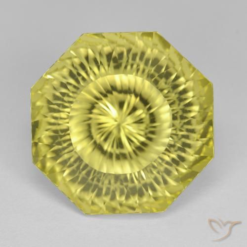 12.79ct Natural Amarillo claro Cuarzo, corte esmeralda, VVS