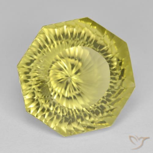 Cuarzo Amarillo claro natural de 12.79 ct, Corte Octágono / Esmeralda, VVS