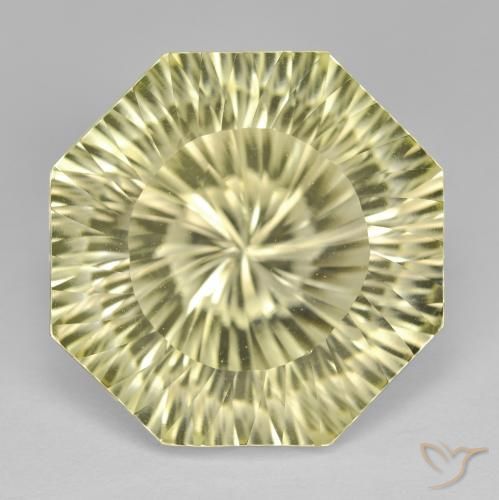 18.41ct Natural Amarillo claro Cuarzo, corte esmeralda, VVS