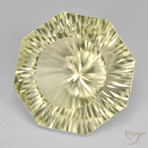Cuarzo Amarillo claro natural de 18.41 ct, Corte Octágono / Esmeralda, VVS