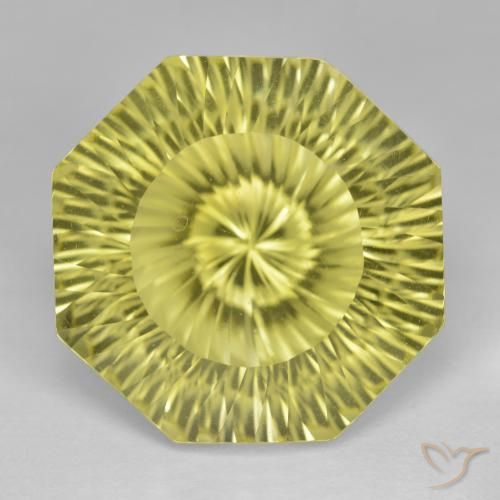 19.09ct Natural Amarillo claro Cuarzo, Corte Octágono / Esmeralda, VVS, Photo A