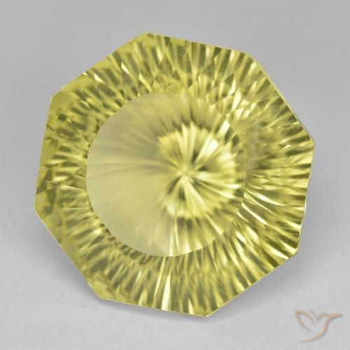 Cuarzo Amarillo claro natural de 19.09 ct, Corte Octágono / Esmeralda, VVS