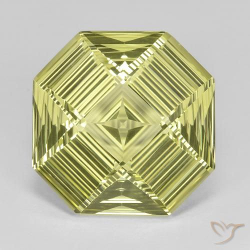 13.24ct Natural Amarillo claro Cuarzo, corte esmeralda, VVS