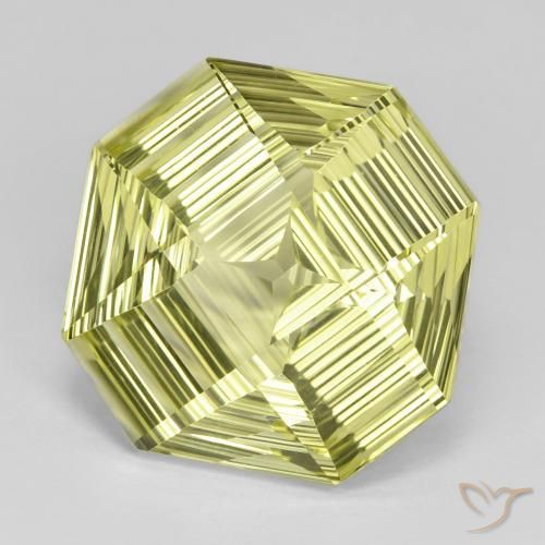 Cuarzo Amarillo claro natural de 13.24 ct, Corte Octágono / Esmeralda, VVS