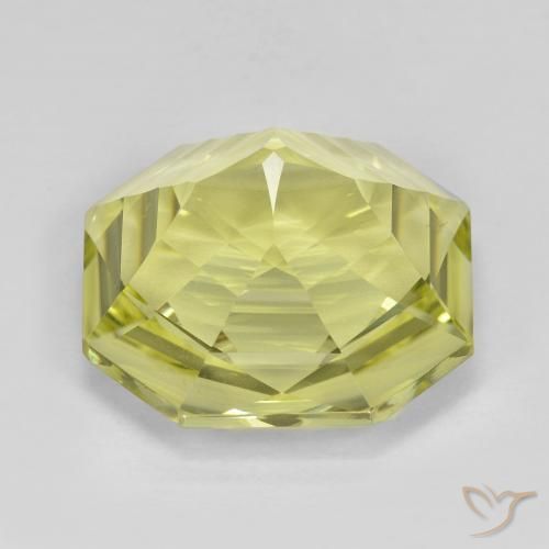 Cuarzo Amarillo claro natural de 13.24 ct, Corte Octágono / Esmeralda, VVS