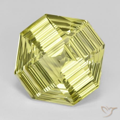 Cuarzo Amarillo medio natural de 13.26 ct, Corte Octágono / Esmeralda, VVS