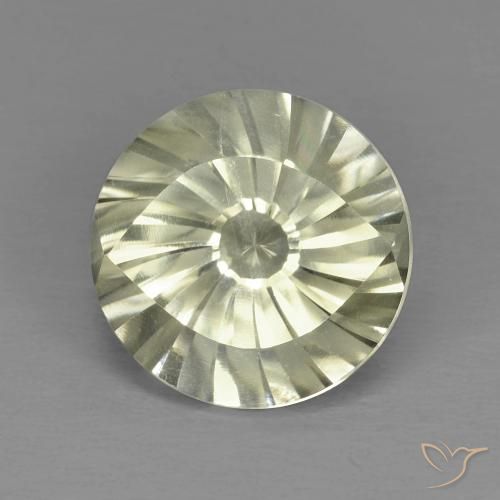 5.61ct Natural Amarillo verdoso claro Cuarzo, Redondo, VVS