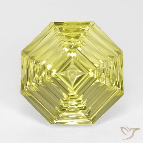 14.53ct Natural Amarillo medio Cuarzo, corte esmeralda, VVS
