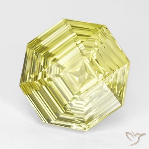 Cuarzo Amarillo medio natural de 14.53 ct, Corte Octágono / Esmeralda, VVS