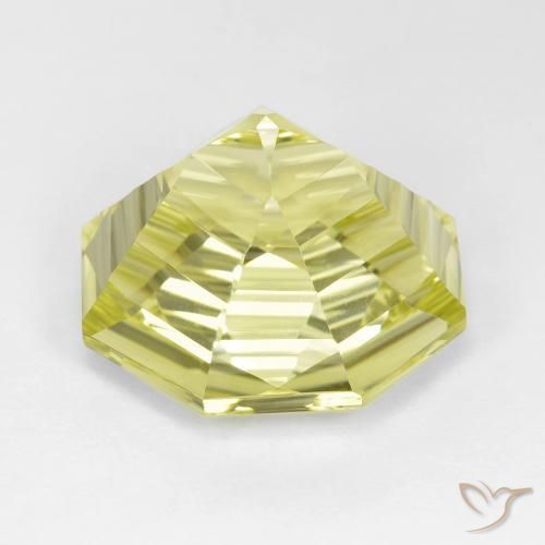 Cuarzo Amarillo verdoso natural de 14.36 ct, Corte Octágono / Esmeralda, VVS