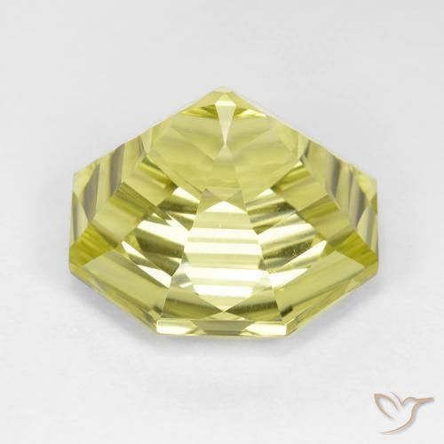 Cuarzo Amarillo medio natural de 14.06 ct, Corte Octágono / Esmeralda, VVS