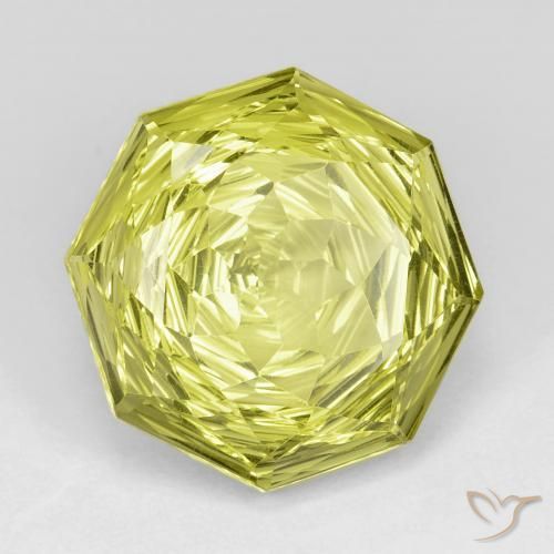 Cuarzo Amarillo limón natural de 13.29 ct, Corte Octágono / Esmeralda, VVS