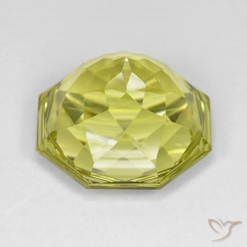 Cuarzo Amarillo limón natural de 13.29 ct, Corte Octágono / Esmeralda, VVS