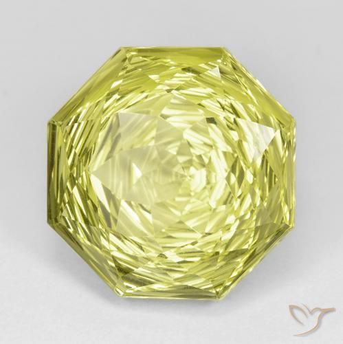 Cuarzo Amarillo limón natural de 14.88 ct, Corte Octágono / Esmeralda, VVS