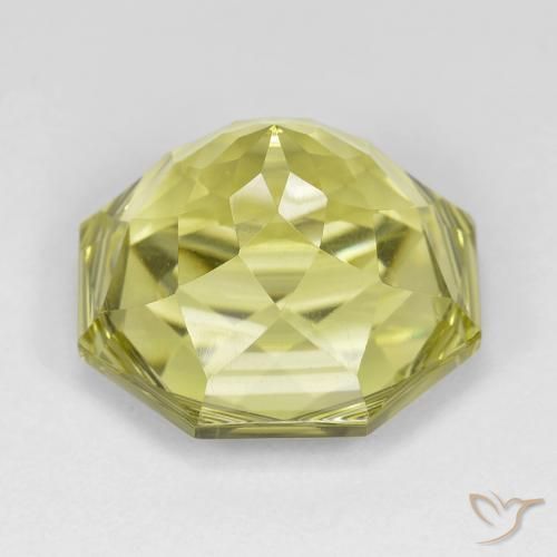 Cuarzo Amarillo limón natural de 14.88 ct, Corte Octágono / Esmeralda, VVS