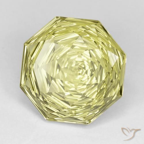 Cuarzo Amarillo medio natural de 15.63 ct, Corte Octágono / Esmeralda, VVS