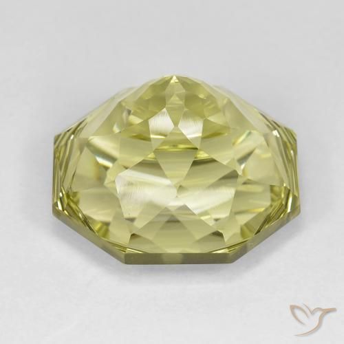 Cuarzo Amarillo medio natural de 15.63 ct, Corte Octágono / Esmeralda, VVS
