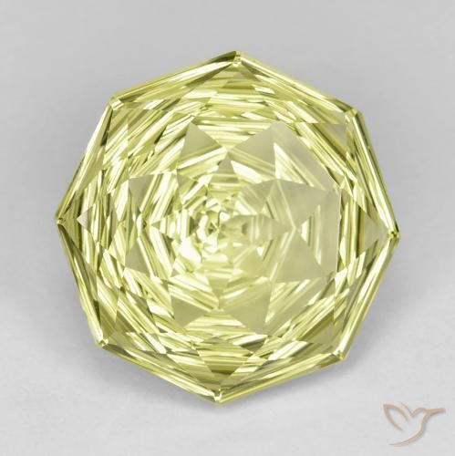 Cuarzo Amarillo limón natural de 13.37 ct, Corte Octágono / Esmeralda, VVS