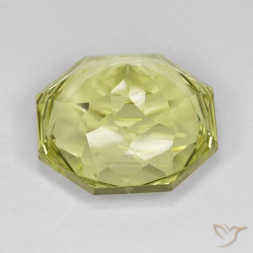 Cuarzo Amarillo limón natural de 13.37 ct, Corte Octágono / Esmeralda, VVS