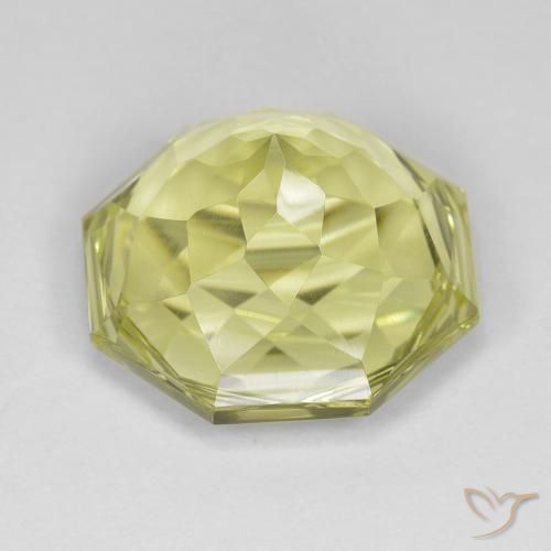 Cuarzo Amarillo medio natural de 14.02 ct, Corte Octágono / Esmeralda, VVS