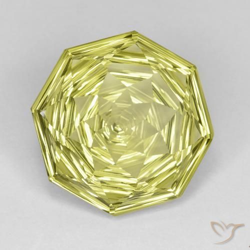 Cuarzo Amarillo limón natural de 10.48 ct, Corte Octágono / Esmeralda, VVS