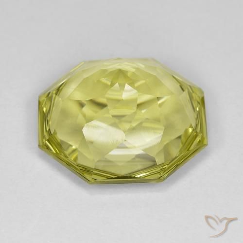 Cuarzo Amarillo limón natural de 10.48 ct, Corte Octágono / Esmeralda, VVS