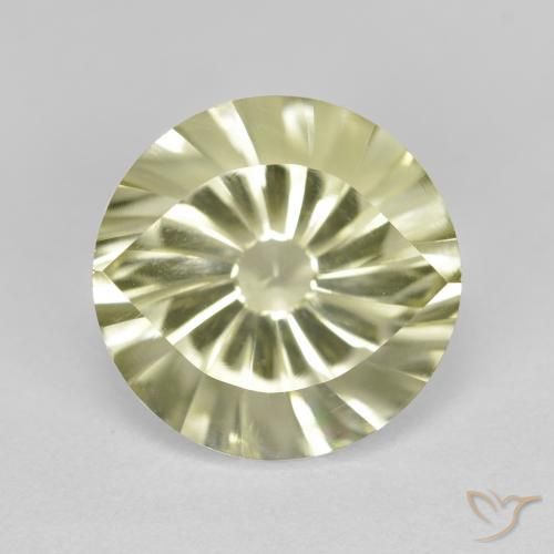 5.53ct Natural Amarillo verdoso claro Cuarzo, Redondo, VVS