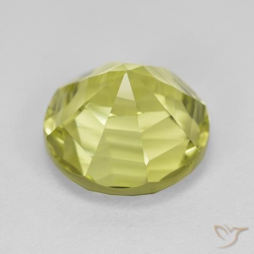 Cuarzo Verde amarillo natural de 6.09 ct, Redondo, VVS