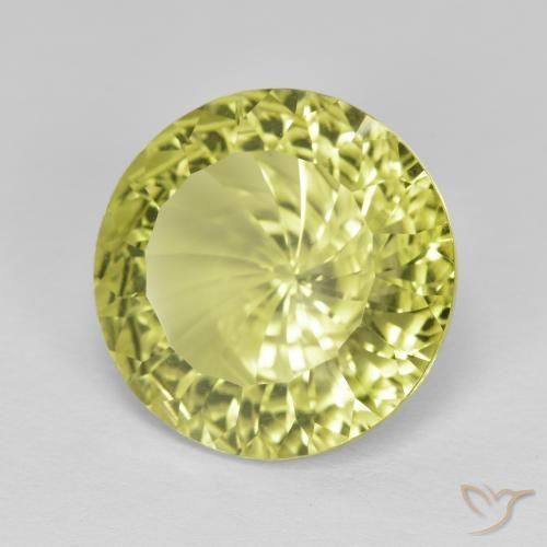 Cuarzo Amarillo medio natural de 7.74 ct, Redondo, VVS