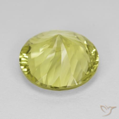 Cuarzo Amarillo medio natural de 7.74 ct, Redondo, VVS