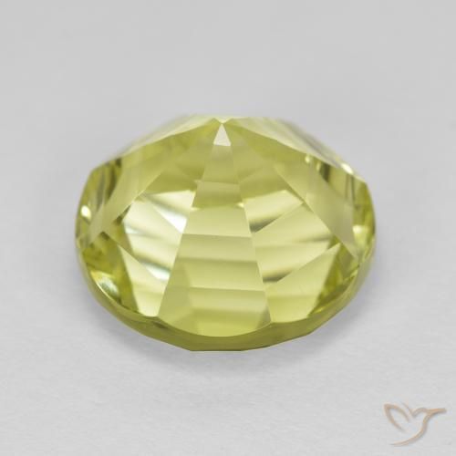 Cuarzo Amarillo limón natural de 6.23 ct, Redondo, VVS