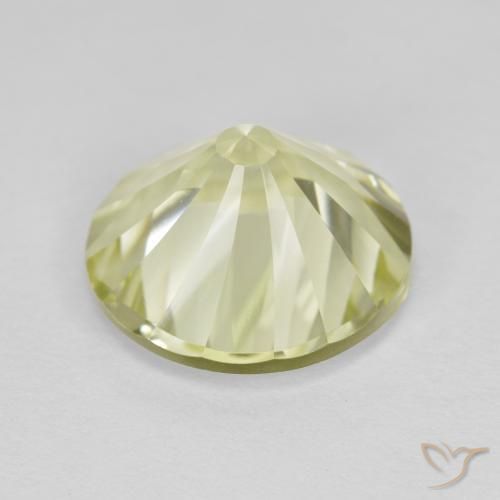 Cuarzo Gris-amarillo medio natural de 5.26 ct, Redondo, VVS