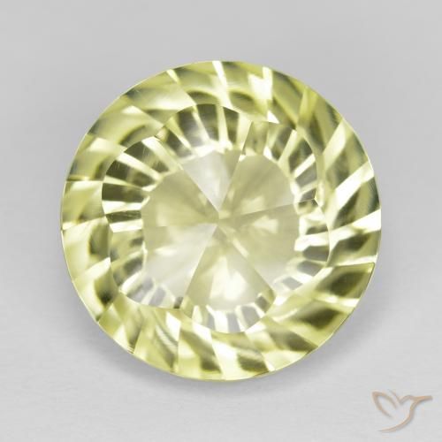 9.88ct Natural Amarillo verdoso Cuarzo, Redondo, VVS