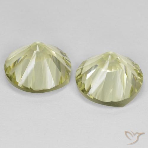 Gemas de Cuarzo Amarillo claro natural de 11.63 ct, Redondo, VVS
