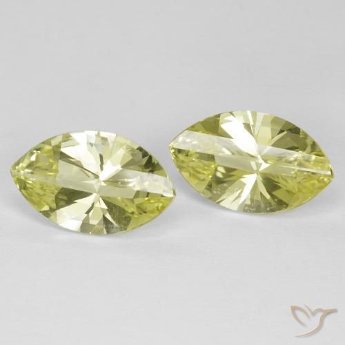 Gemas de Cuarzo Amarillo medio natural de 5.09 ct, Marquesa, VVS