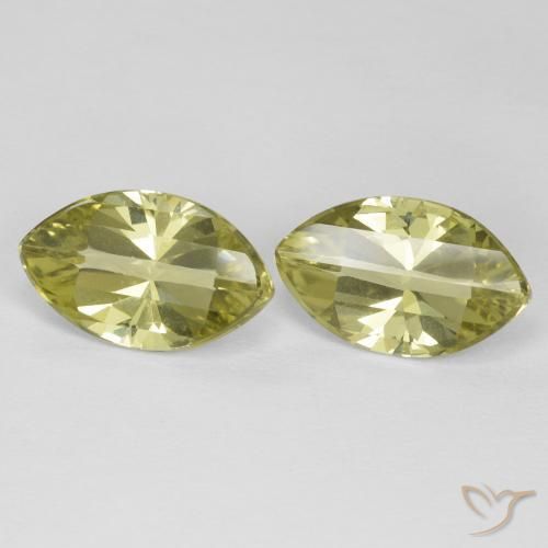 Gemas de Cuarzo Amarillo claro natural de 5.31 ct, Marquesa, VVS