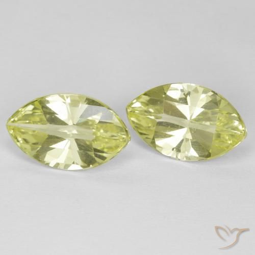 Gemas de Cuarzo Amarillo claro medio natural de 5.32 ct, Marquesa, VVS