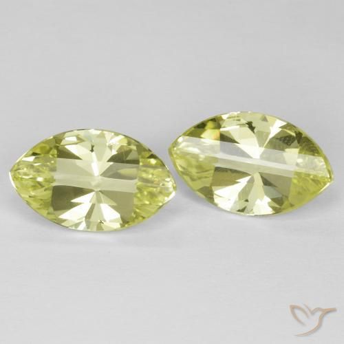 Gemas de Cuarzo Amarillo verdoso natural de 5.45 ct, Marquesa, VVS